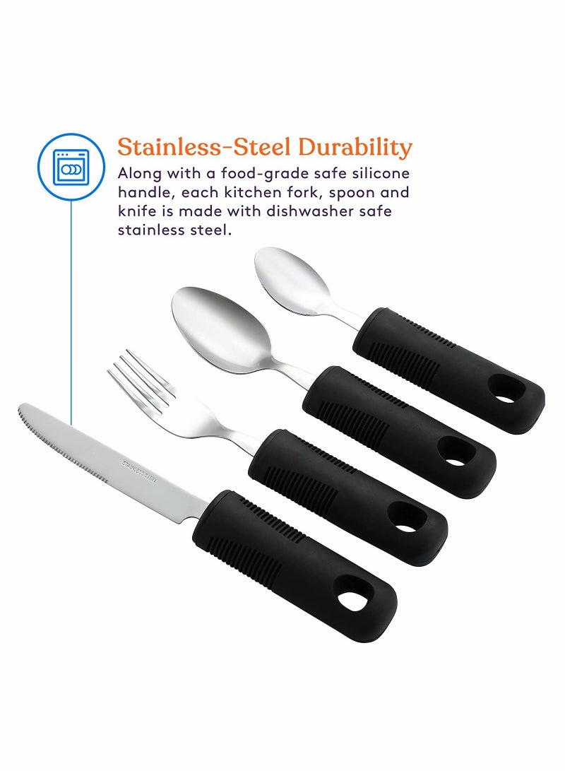 Elegant 4-Piece Stainless Steel Cutlery Set - Knife, Fork, Spoon & Teaspoon - Durable & Stylish Flatware for Home & Dining - Image 3