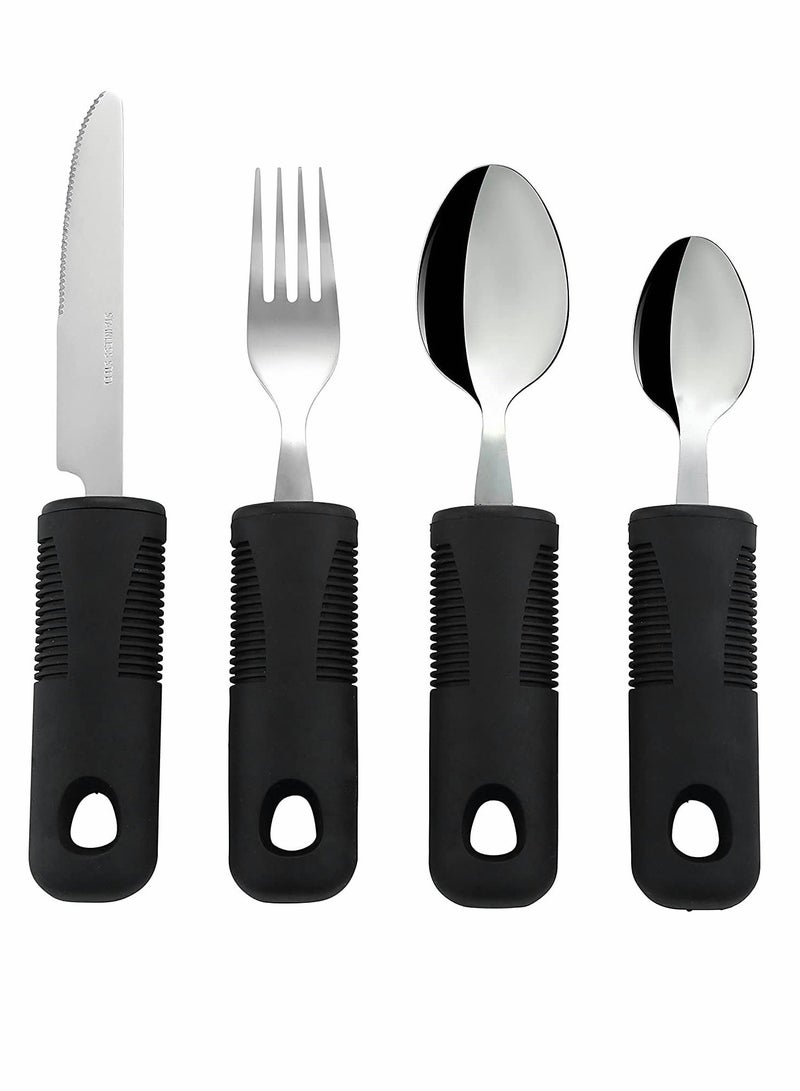 Elegant 4-Piece Stainless Steel Cutlery Set - Knife, Fork, Spoon & Teaspoon - Durable & Stylish Flatware for Home & Dining - Image 1