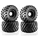 Chanmoo 18 RC Monster Truck Tires and 17mm Hex Wheels Rims Rubber Buggy Tyres for 18 Scale Off Road Truck Car Kaiju Tmaxx ERevo 33 Arrma Kraton 6S Typhon 3S Traxxas Maxx HPI Redcat 4PCS Black - Image 2