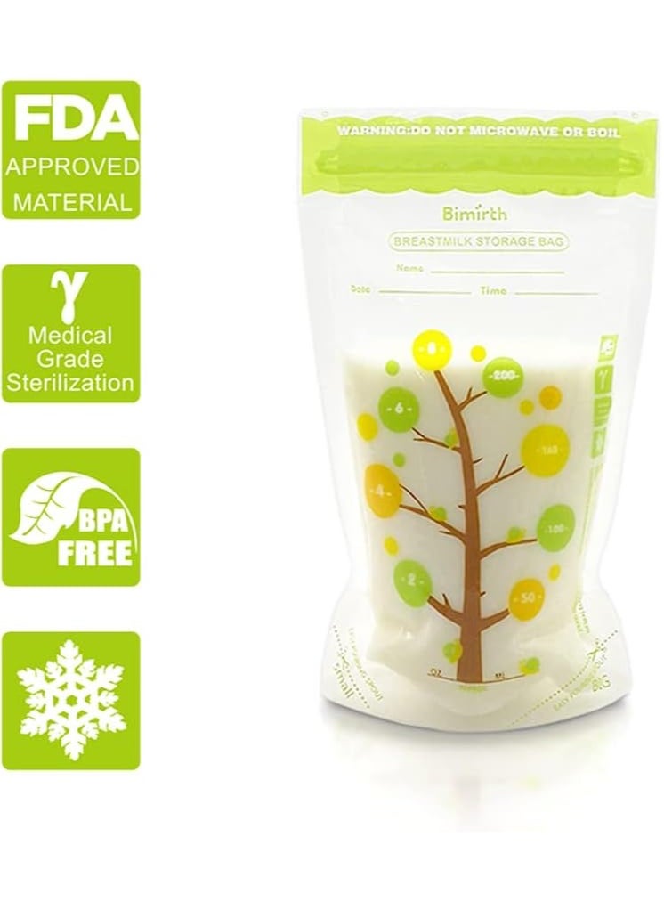 Bimirth 112 Count Breastmilk Storage Bags BPA-free Milk Storage and Freezing Bag Container, 200ml Capacity Breast Milk Fresh Bags for Baby Infants Newborn  - Image 5