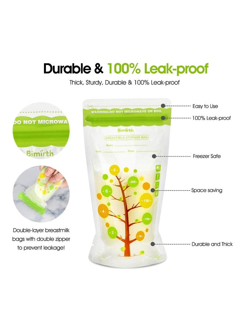 Bimirth 112 Count Breastmilk Storage Bags BPA-free Milk Storage and Freezing Bag Container, 200ml Capacity Breast Milk Fresh Bags for Baby Infants Newborn  - Image 2