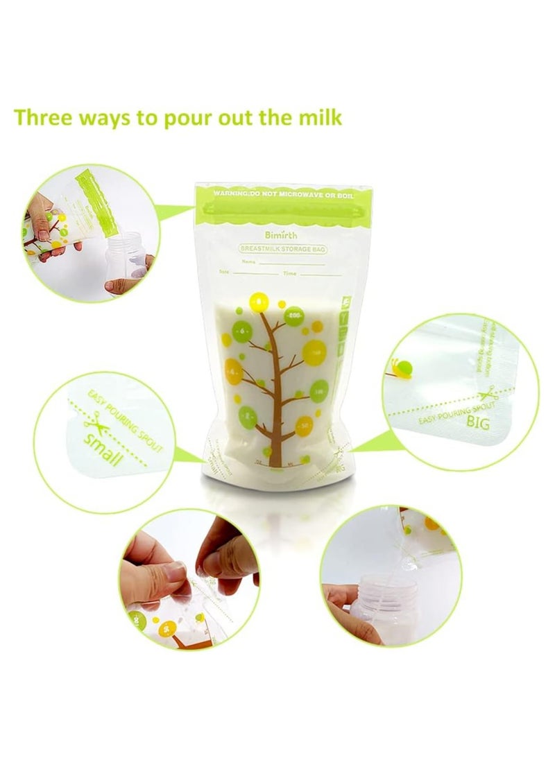 Bimirth 112 Count Breastmilk Storage Bags BPA-free Milk Storage and Freezing Bag Container, 200ml Capacity Breast Milk Fresh Bags for Baby Infants Newborn  - Image 4