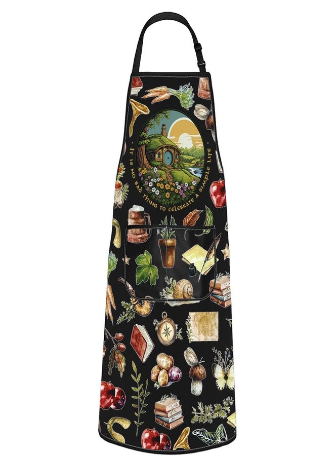 POFULL Literary Gift Bookish Gift Second Breakfast Club Merch It Is No Bad Thing To Celebrate A Simple Life Apron (SIMPLE LIFE) - Image 1