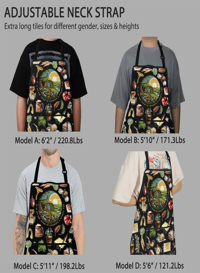 POFULL Literary Gift Bookish Gift Second Breakfast Club Merch It Is No Bad Thing To Celebrate A Simple Life Apron (SIMPLE LIFE) - Image 5