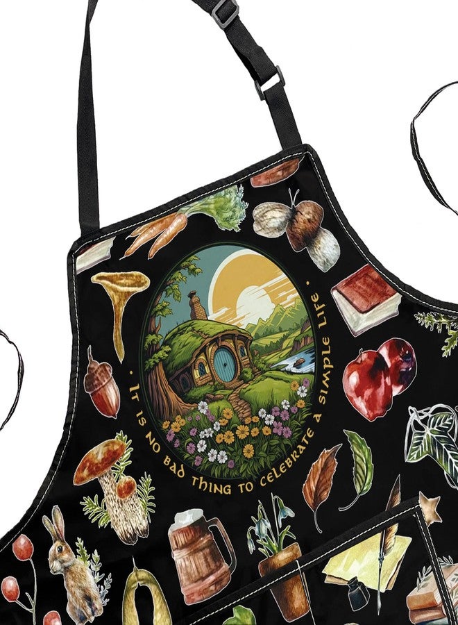 POFULL Literary Gift Bookish Gift Second Breakfast Club Merch It Is No Bad Thing To Celebrate A Simple Life Apron (SIMPLE LIFE) - Image 2
