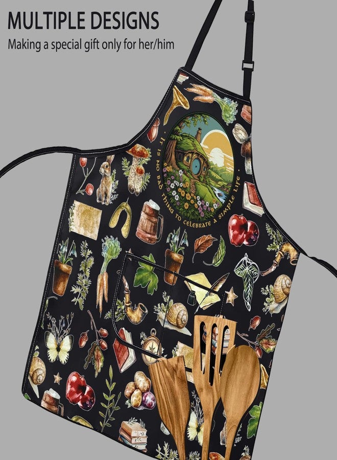 POFULL Literary Gift Bookish Gift Second Breakfast Club Merch It Is No Bad Thing To Celebrate A Simple Life Apron (SIMPLE LIFE) - Image 4