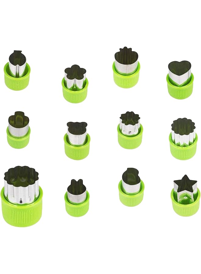 S-TOP 11 Vegetable Shapes Set,Mini Pie,Fruit Stamps Mold,Cookie Cutter Decorative, Kids Baking and Food Supplement Tools Accessories - Image 1