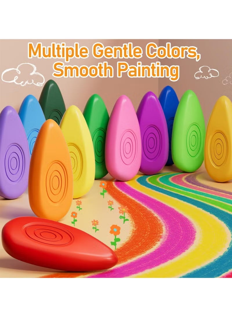 Deli 12 Count Toddler Crayons, Non Toxic Washable Crayons for Kids, Unbreakable Easy-Grip Water-Drop Crayons, Perfect for Little Hands, Toddler Coloring and Art Supplies - Image 3