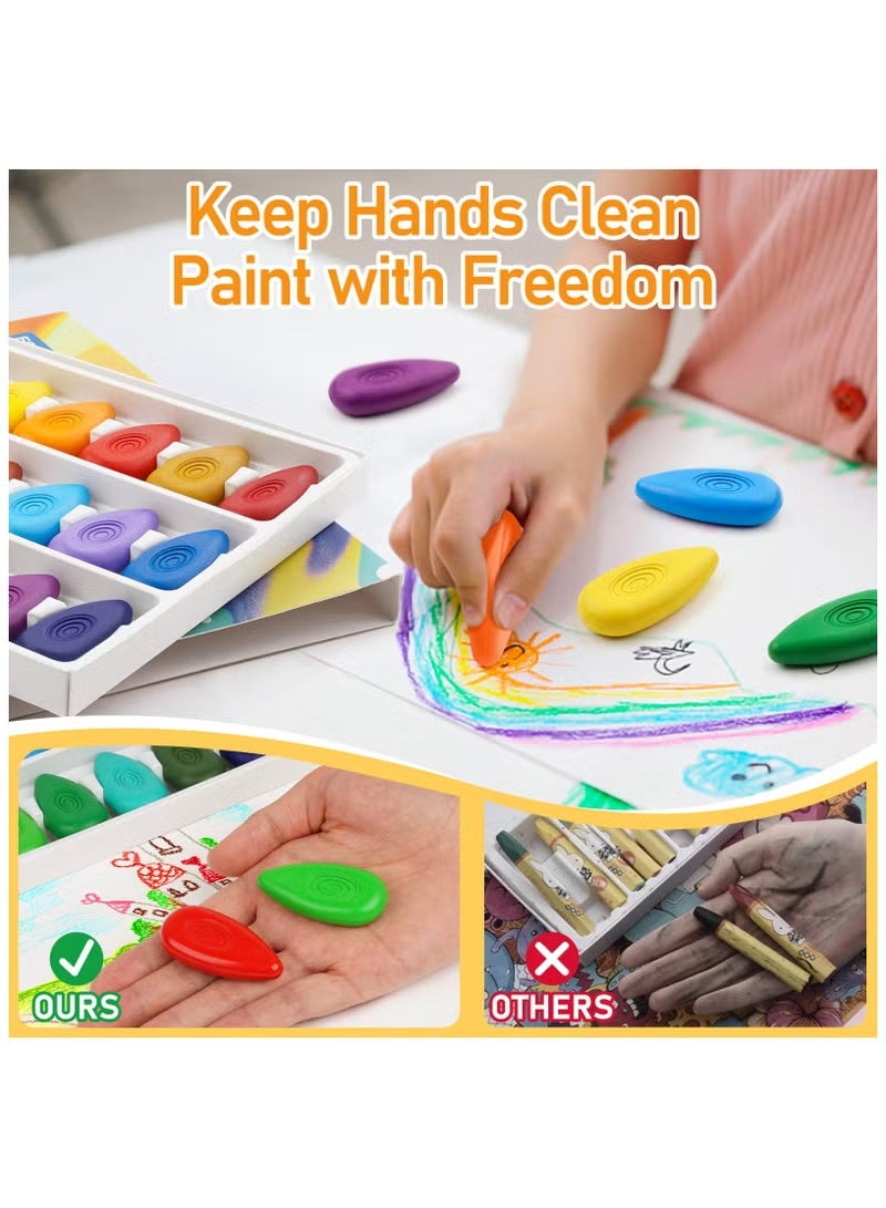 Deli 12 Count Toddler Crayons, Non Toxic Washable Crayons for Kids, Unbreakable Easy-Grip Water-Drop Crayons, Perfect for Little Hands, Toddler Coloring and Art Supplies - Image 5