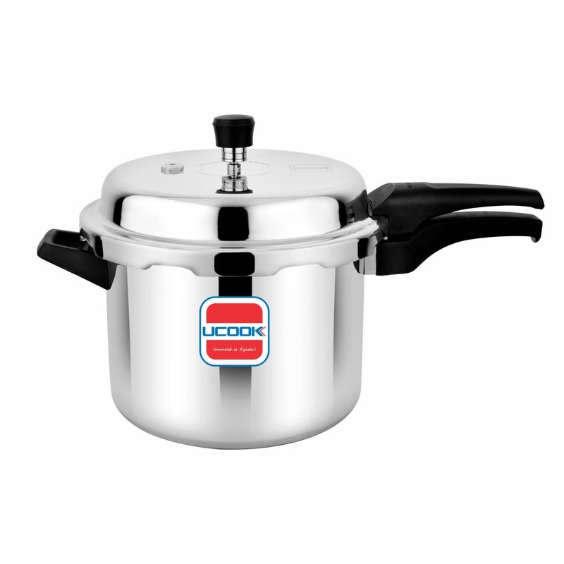 UCOOK Pentola DLX Tall Body Aluminium Outer Lid Pressure Cooker 75 Litre Silver