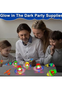 ARGT 12 Pack LED Light Up UFO Spinning Tops – Flashing Gyroscope Fidget Toys for Kids, Stress Relief, Party Favors, Glow in the Dark Birthday Goodie Bag Stuffers, Return Gifts, July 4th Party Supplies  - Image 5