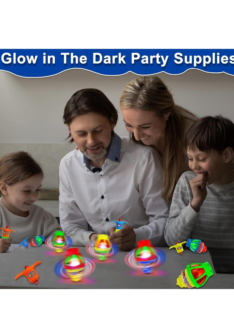ARGT 12 Pack LED Light Up UFO Spinning Tops – Flashing Gyroscope Fidget Toys for Kids, Stress Relief, Party Favors, Glow in the Dark Birthday Goodie Bag Stuffers, Return Gifts, July 4th Party Supplies  - Image 5