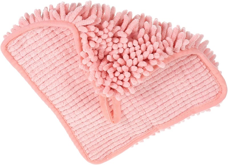 Hanging Chenille Hand Towel Thickened Water Absorbent Cartoon Design Soft Hand Towel for Kitchen Bathroom Light Pink - Image 1