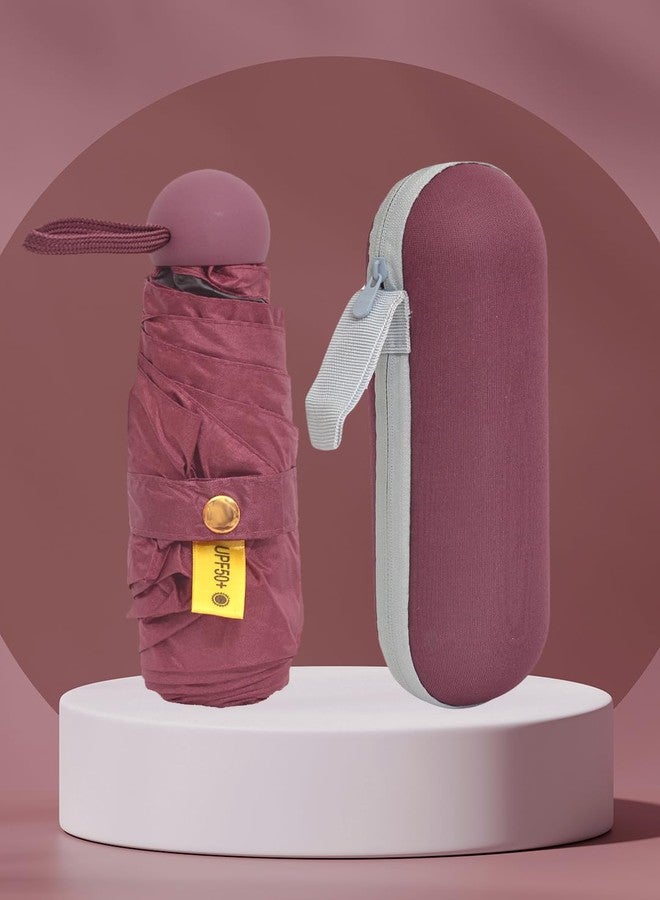 FABINALIV Maroon Solid Waterproof 3 Fold Compact Umbrella with Case (FLUB-1022-Maroon) - Image 2