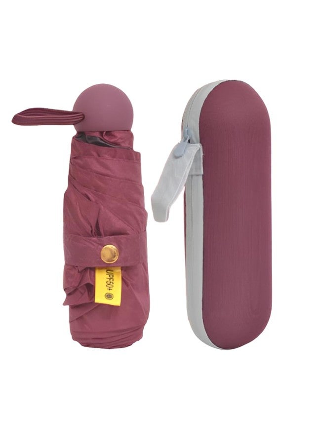 FABINALIV Maroon Solid Waterproof 3 Fold Compact Umbrella with Case (FLUB-1022-Maroon) - Image 1