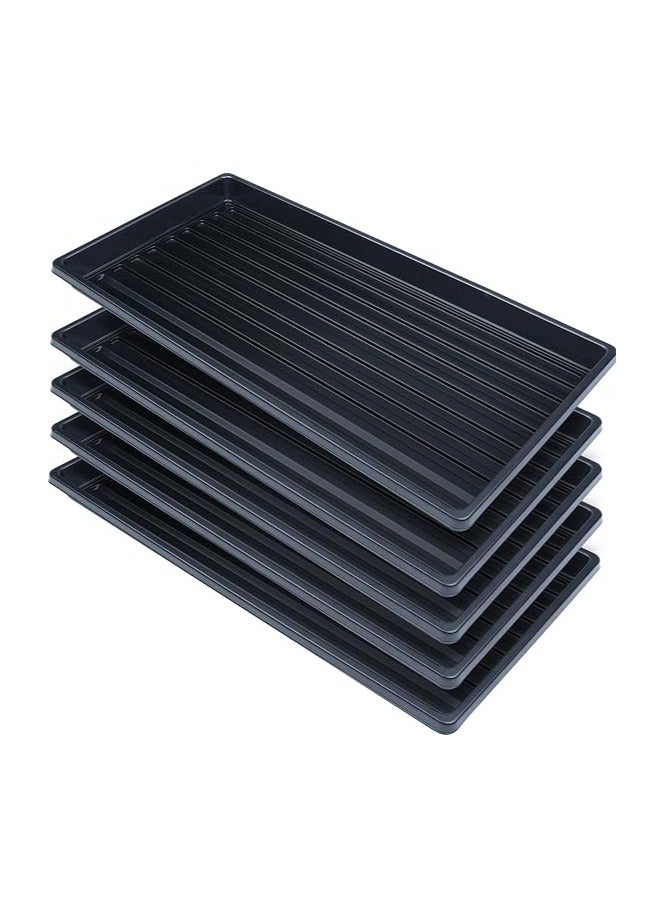 5 Pack Large No Hole Seed Starter Trays, Plastic Plant Trays, Plant Pot Tray, Reusable Seedling Tray, Garden Trays for Greenhouses and Microgreens - Image 1