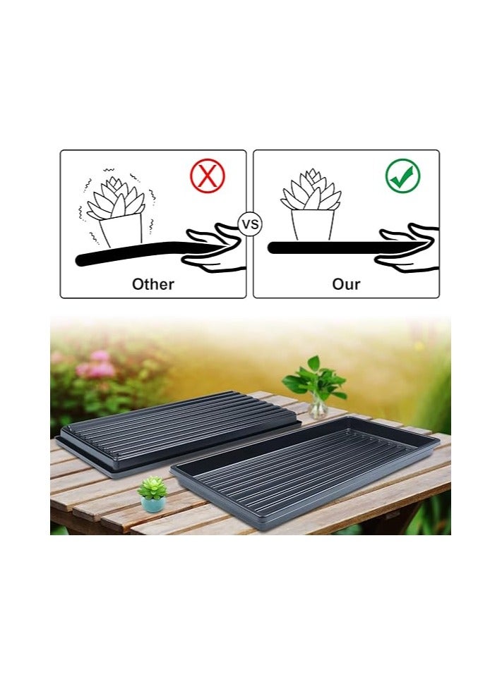 5 Pack Large No Hole Seed Starter Trays, Plastic Plant Trays, Plant Pot Tray, Reusable Seedling Tray, Garden Trays for Greenhouses and Microgreens - Image 4