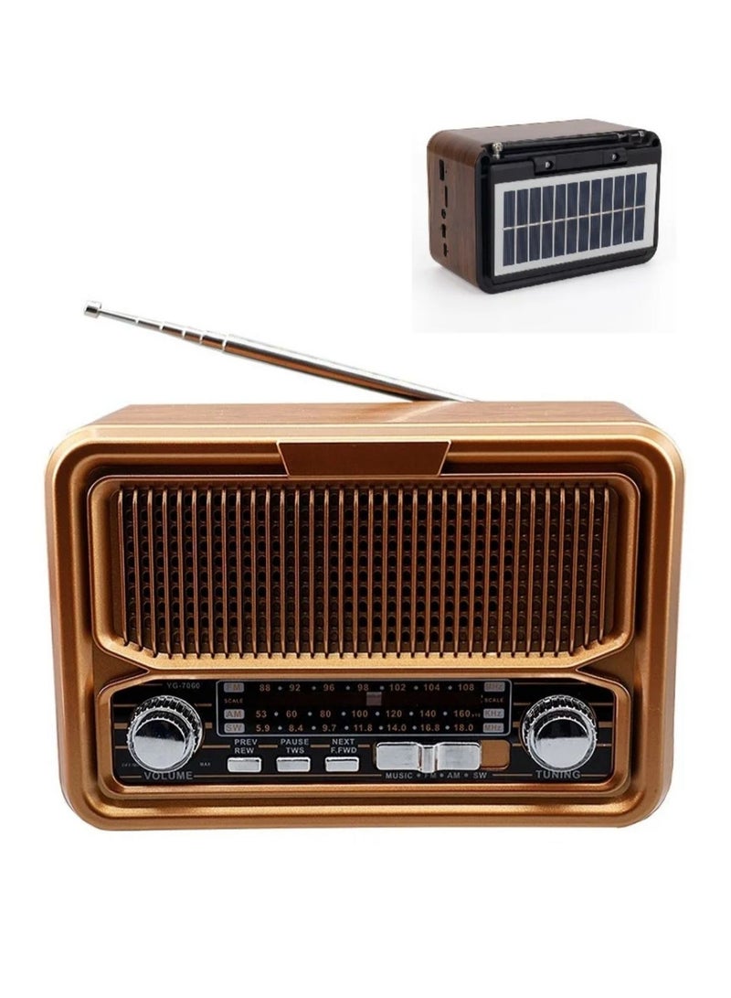 Denx Rechargeable Radio, Portable Radio AM FM Transistor with Best Sound, Solar/Battery Operated Radio, Support TF Card/USB Playing  - Image 4