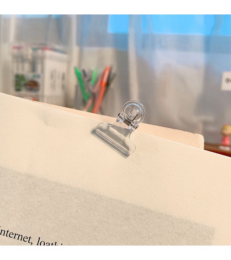 2pcs Clear Plastic Student Stationery Clips Dovetail Folder Size - Image 3