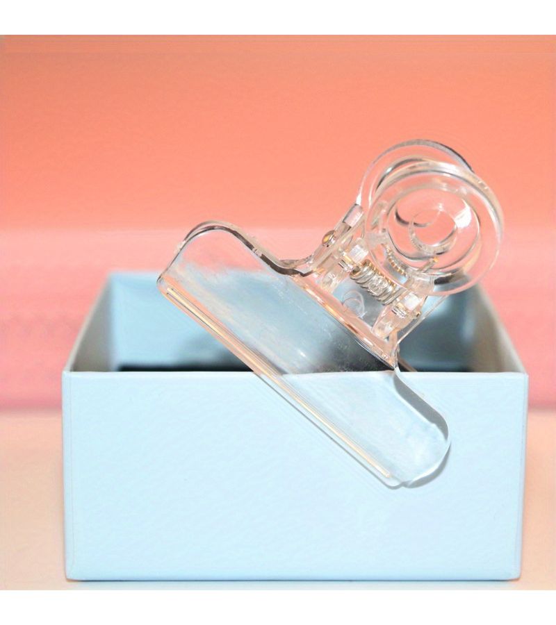 2pcs Clear Plastic Student Stationery Clips Dovetail Folder Size - Image 5