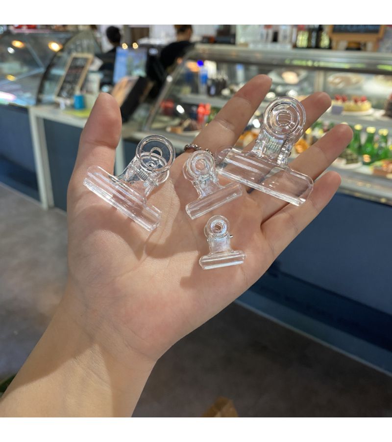 2pcs Clear Plastic Student Stationery Clips Dovetail Folder Size - Image 2
