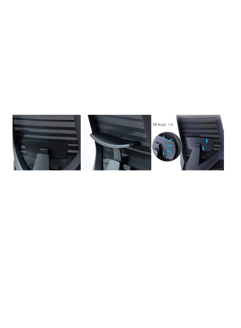 WORKSPACE Home Office Spirit Chair High Back Black Frame Ergonomic Mesh Chair for Comportable Workspace - Image 5