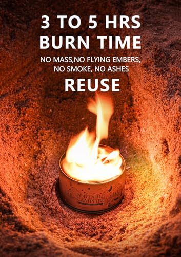 UFelice Portable Campfire, Holder and Extinguish Included, Reusable Fire Pit for Camping, Smores, Picnics - Made with Recycled Soy Wax Up to 3-5 Hours Burn Time - Tabletop Fireplace, Emergency Heat - 4 Pack - Image 5