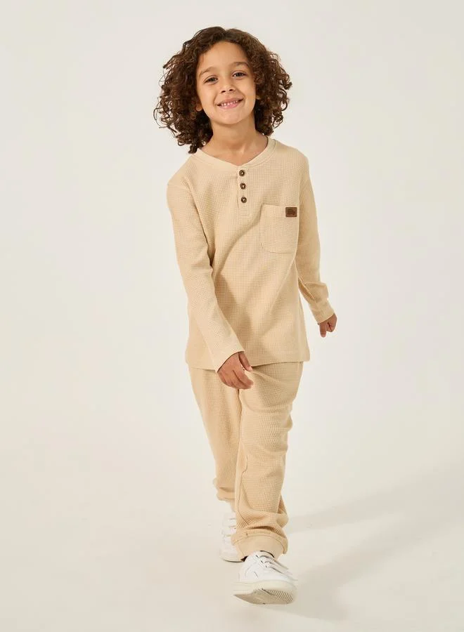 Styli Styli Set of 2 - Textured Badge Detail Joggers with Pockets