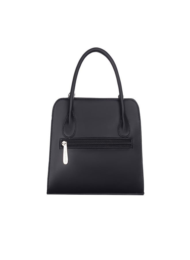 creeper Women’s Stylish Black Handbag with Shoulder Strap | Elegant PU Leather Tote Bag for Daily Use, Office, Travel & Casual Outings (Black) - Image 4
