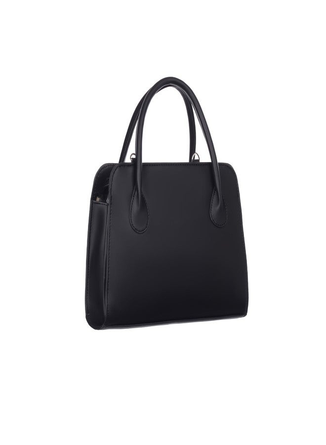 creeper Women’s Stylish Black Handbag with Shoulder Strap | Elegant PU Leather Tote Bag for Daily Use, Office, Travel & Casual Outings (Black) - Image 2