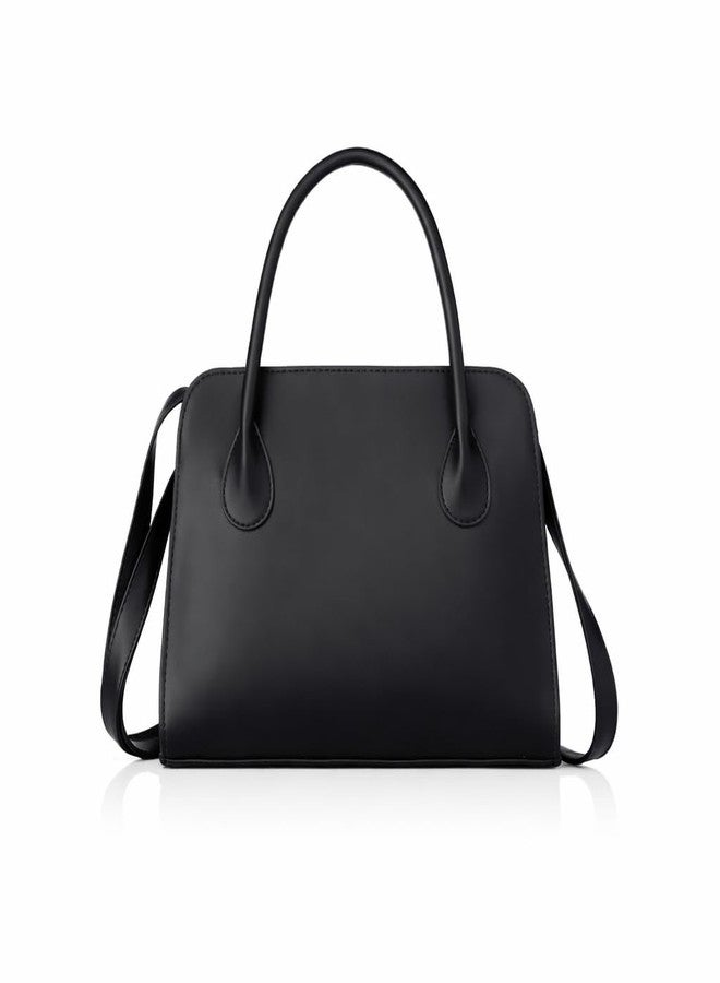 creeper Women’s Stylish Black Handbag with Shoulder Strap | Elegant PU Leather Tote Bag for Daily Use, Office, Travel & Casual Outings (Black) - Image 1