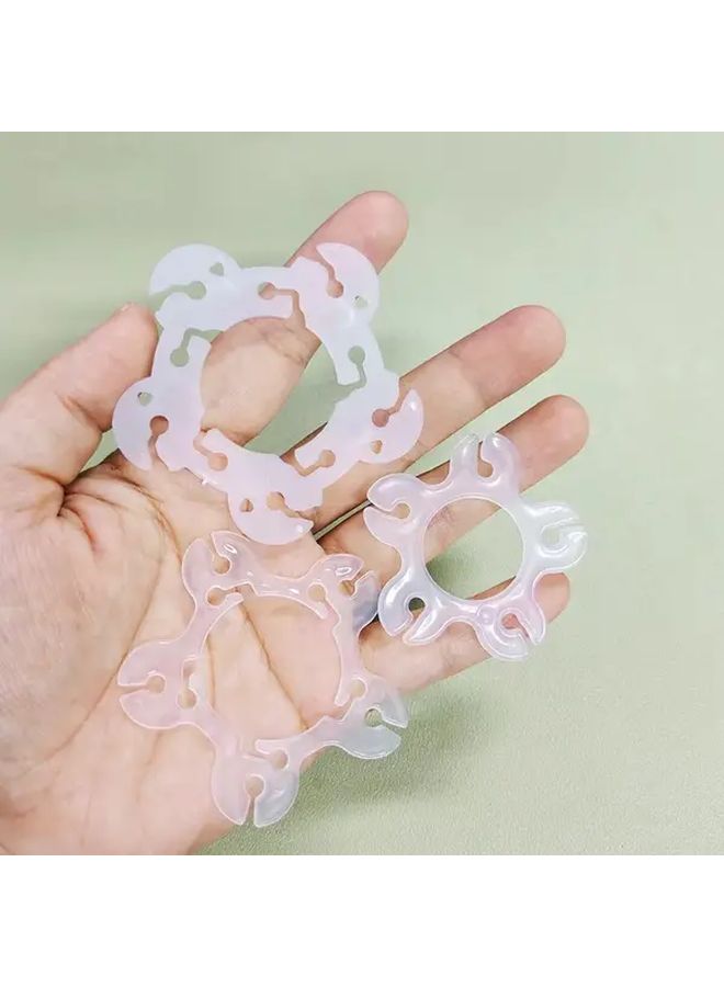 White Balloon Arch Clips 100pcs Plastic Flower Buckle Rings For Wedding Party Decor - Image 2