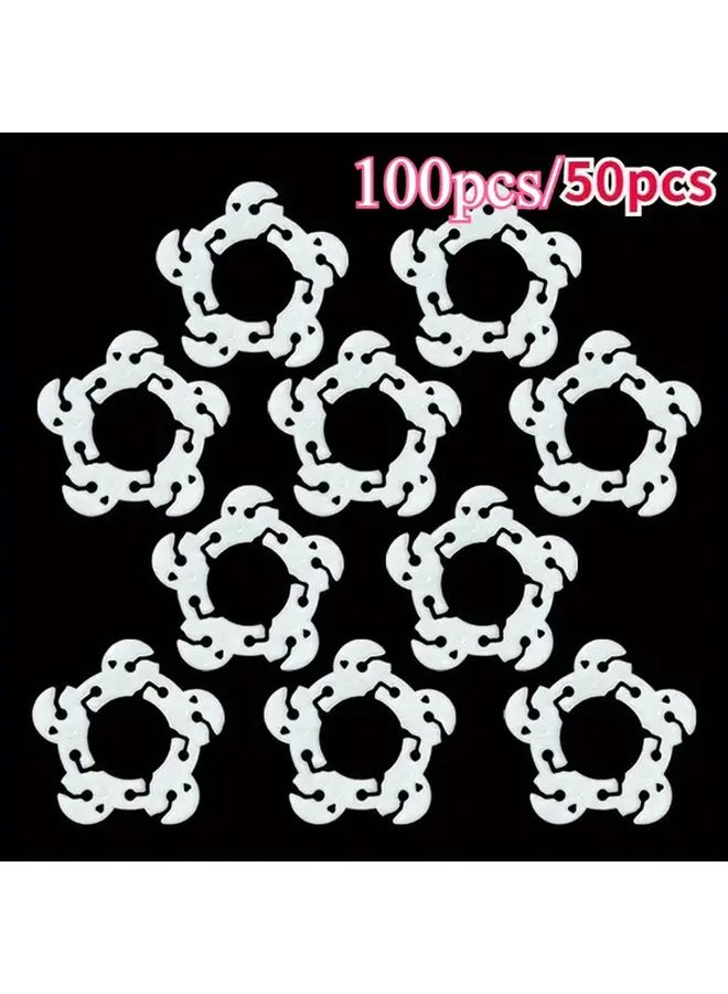 White Balloon Arch Clips 100pcs Plastic Flower Buckle Rings For Wedding Party Decor - Image 1