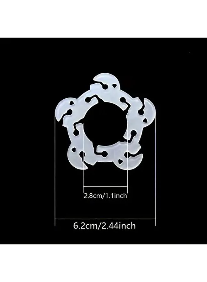White Balloon Arch Clips 100pcs Plastic Flower Buckle Rings For Wedding Party Decor - Image 3