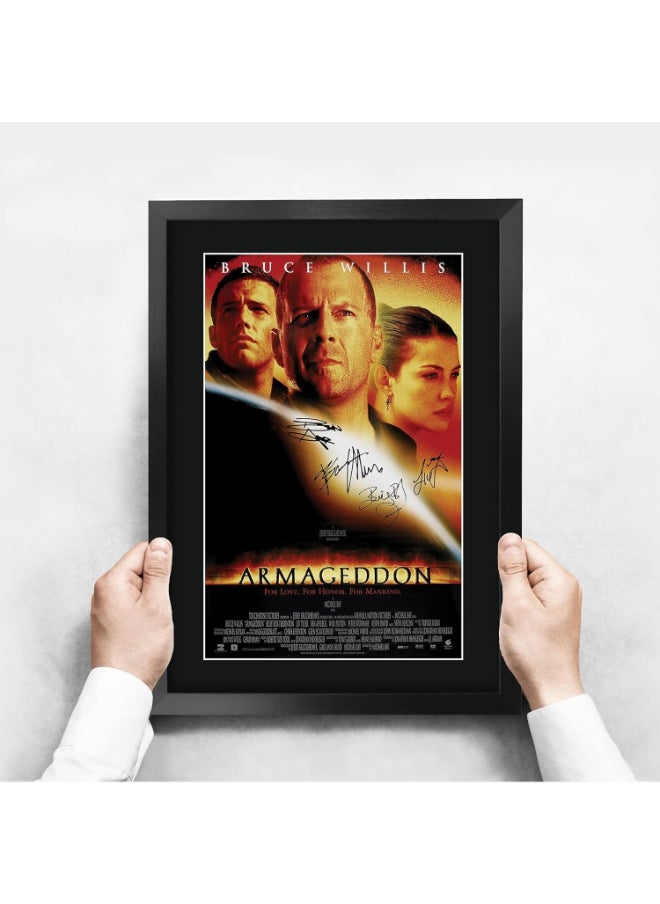 HWC Trading HWC Trading Armageddon Bruce Willis, Ben Affleck 16 x 12 inch Framed Gifts Printed Poster Signed Autograph Picture for Movie Memorabilia Fans - 16" x 12" Framed  - Image 3