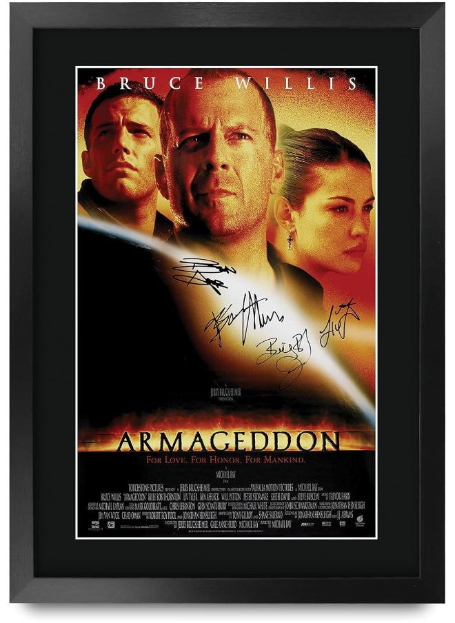 HWC Trading HWC Trading Armageddon Bruce Willis, Ben Affleck 16 x 12 inch Framed Gifts Printed Poster Signed Autograph Picture for Movie Memorabilia Fans - 16" x 12" Framed  - Image 1
