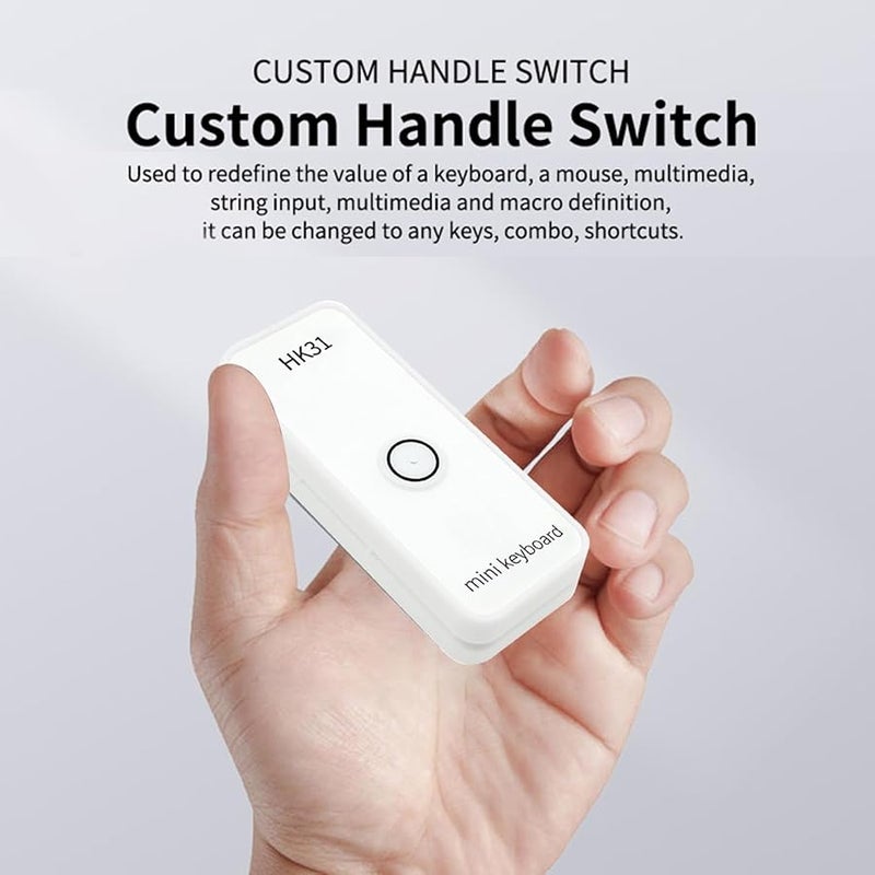 Customizable USB Keypad with Magnetic Plate for Fast Recording Game Office Shortcuts HK31UWM White - Image 5