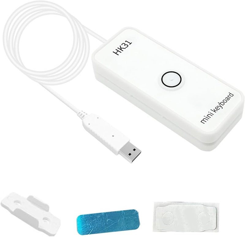 Customizable USB Keypad with Magnetic Plate for Fast Recording Game Office Shortcuts HK31UWM White - Image 1