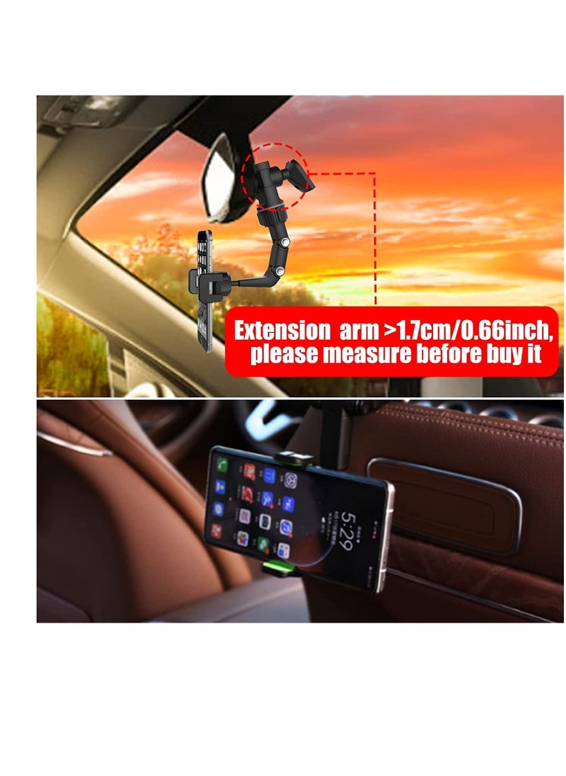 ELTRAZONE New 360° Rearview Mirror Phone Holder,Car Rearview Mirror Mount Phone and GPS Holder,Universal 360 Degrees Rotating Car Phone Holder - Image 2