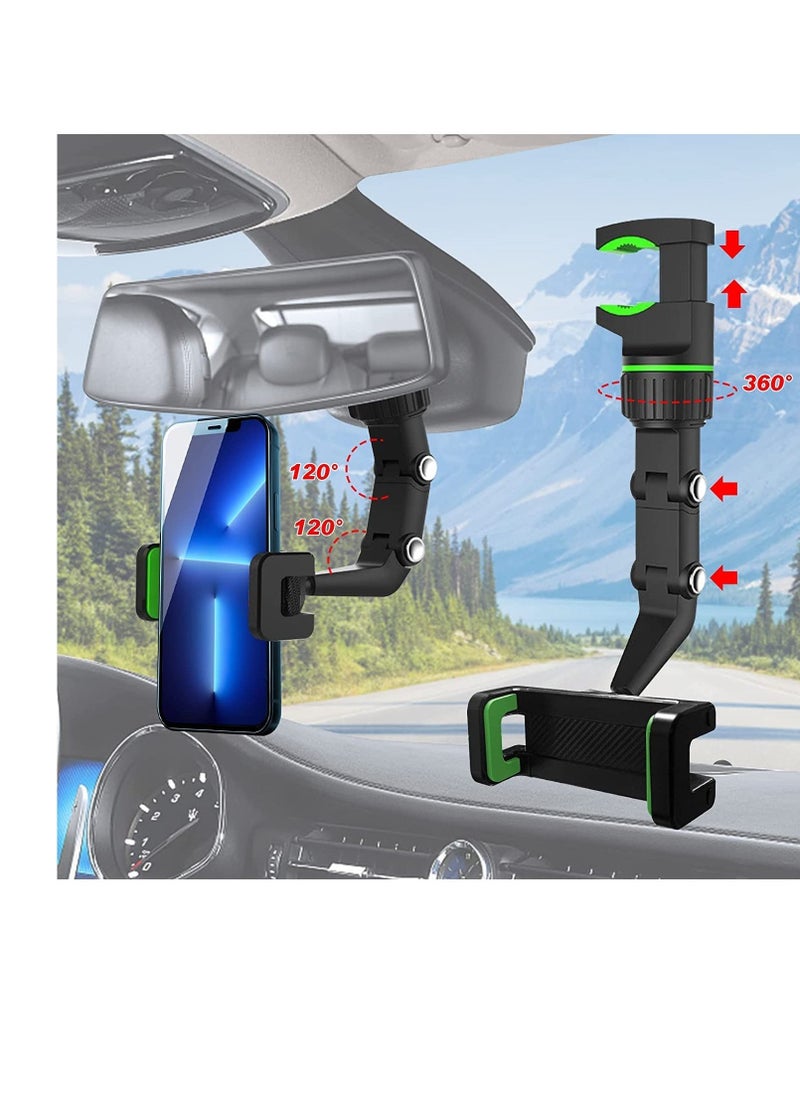 ELTRAZONE New 360° Rearview Mirror Phone Holder,Car Rearview Mirror Mount Phone and GPS Holder,Universal 360 Degrees Rotating Car Phone Holder - Image 1