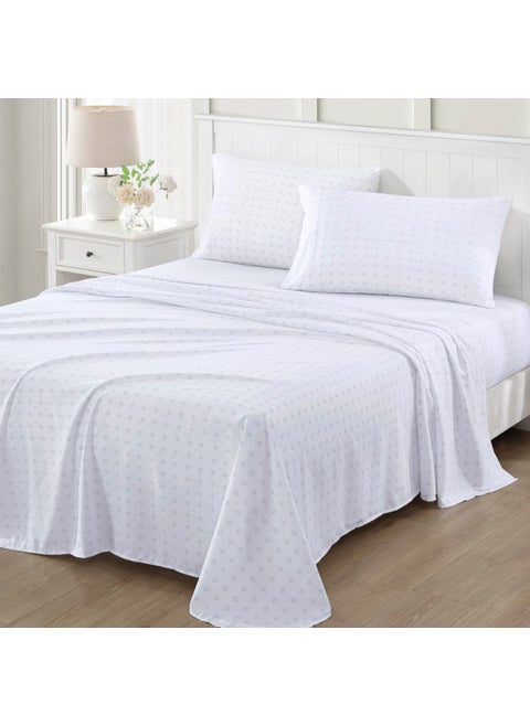 MARTHA STEWART Ultra Soft Brushed and Washed Microfiber 4 Piece Sheet Set  Easy Care  Comfy Bed Sheets with Deep Pocket  1 Flat Sheet  1 Fitted Sheet  2 Std. Pillowcases  Queen Size  Light Gray