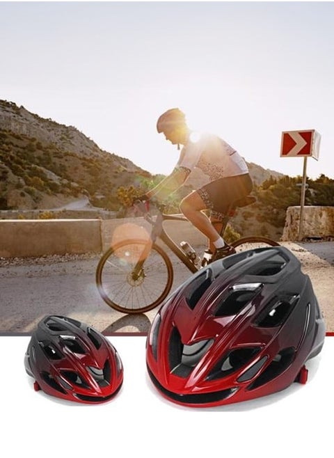 Aerodynamic and Lightweight Red Road Cycling Helmet Engineered for Performance and Protection
