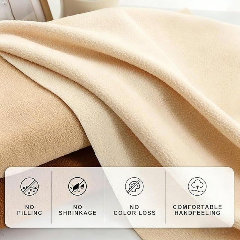 M Mute Touch 12PCS Solid Color Knitted Polar Fleece Fabric | 20''x20'' | Anti Pill Fabric Patchwork Polyester Plush Fleece Cloth for Sewing, Toys, Throw Blankets, PJ Pants, Booties, Eye Mask - Image 3