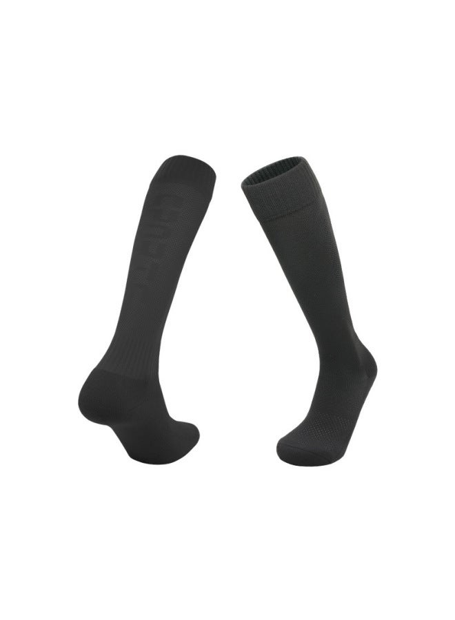 Black Adult Children Football Socks Boys Teenagers Pupils Training Stockings Stockings Non-slip Breathable Sports Socks