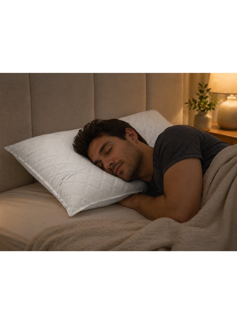Luxury hotel-style sleeping pillow – Comfortable bed pillow with soft microfiber filling, neck support, 75 x 50 cm - Image 2