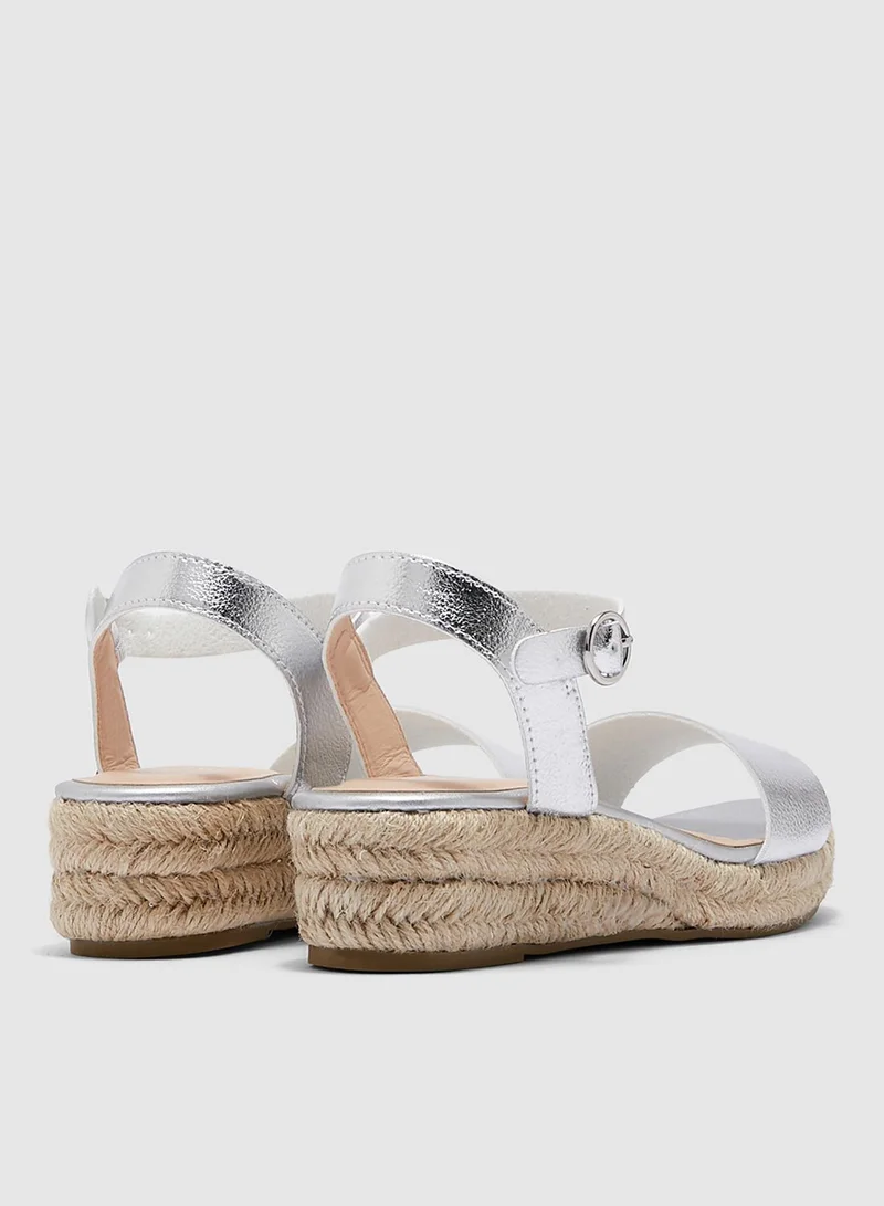 DOROTHY PERKINS Wide Fit Xstrap Espadrille Sandals - Silver
