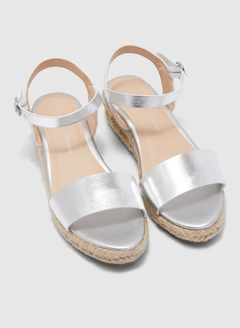 DOROTHY PERKINS Wide Fit Xstrap Espadrille Sandals - Silver