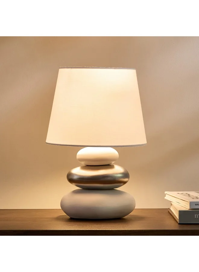 Home Box Marbella Ceramic Table Lamp with Fabric Shade 29 cm
