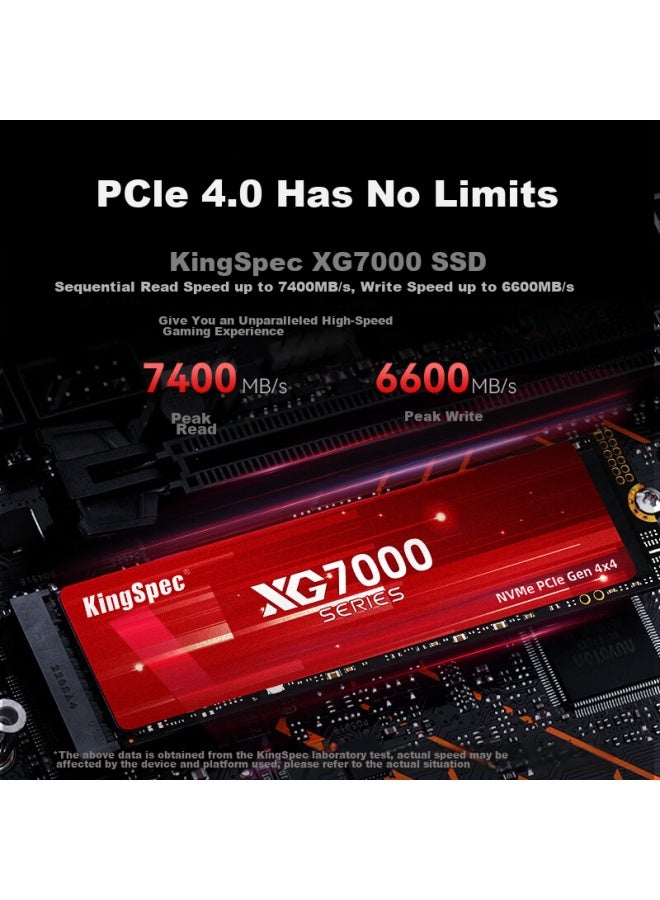 Kingspec 1tb Ssd M.2 Interface Pcie 4.0, Read Speed 7400mb/s, Nvme Tlc Particles, Compatible With Desktop And Laptop, Suitable For Black Myth： Wukong - Image 1