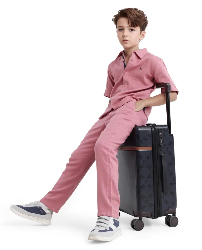 رير ونز Rare Ones Kids Pastor-K Dusky Pink Cotton Regular Fit Solid Trouser